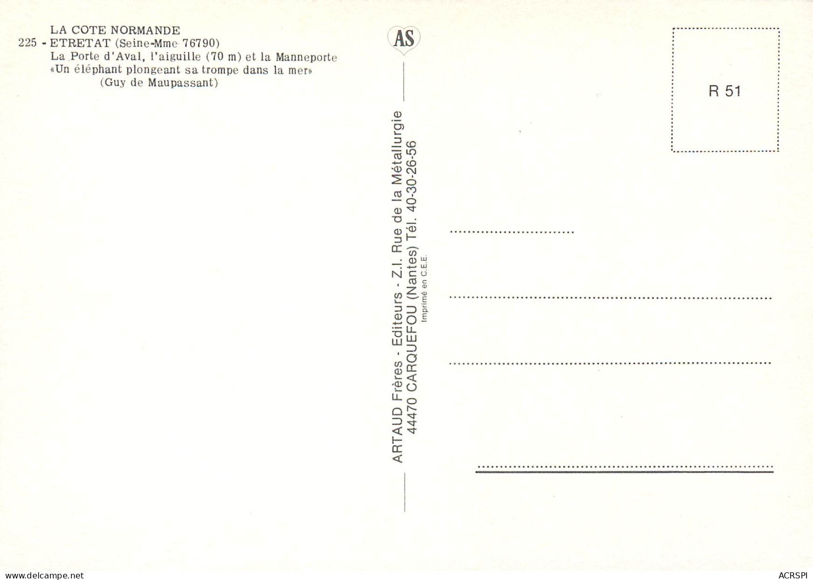 ETRETAT La Porte D Aval L Aiguille Et La Manneporte 8(scan Recto-verso) MD2519 - Etretat