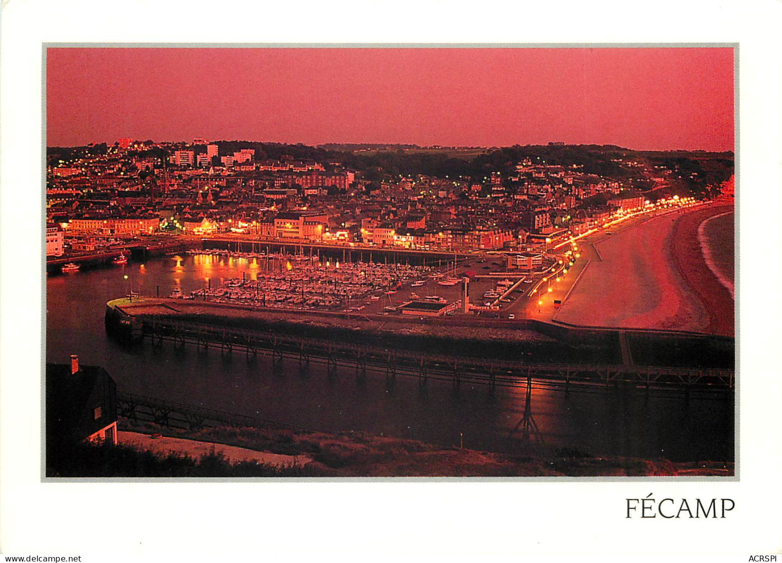 FECAMP Vue Generale De La Ville Les Bassins De Nuit 12(scan Recto-verso) MD2519 - Fécamp