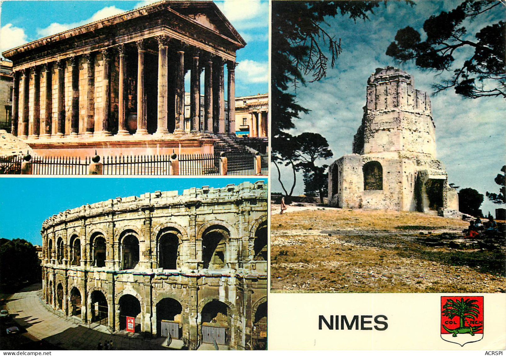 NIMES La Maison Carree Les Arenes La Tour Magne 11(scan Recto-verso) MD2521 - Nîmes