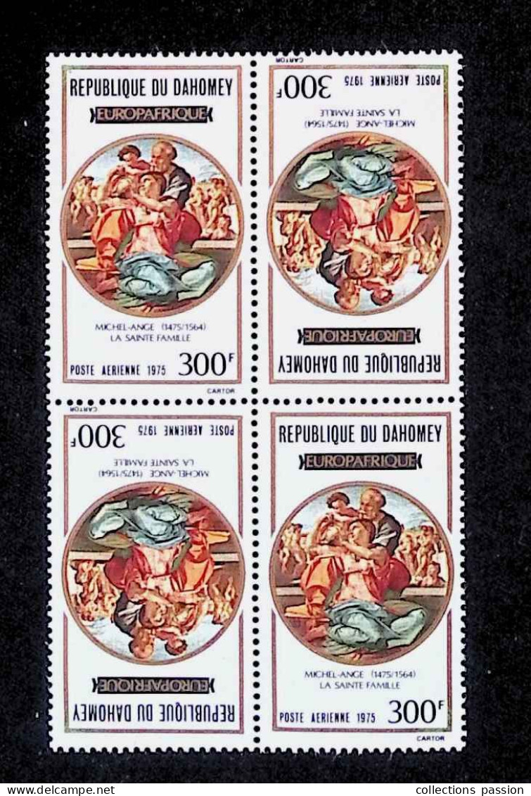 CL, Blocs-feuillets, Block, République Du Dahomey, Euroafrique, Michel-Ange, La Sainte Famille, Poste Aérienne, 1975 - Bénin – Dahomey (1960-...)