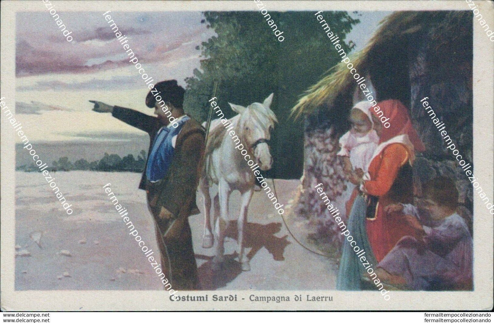 Bq312 Cartolina Costumi Sardi Campagna Di Laerru Provincia Di Sassari - Sassari