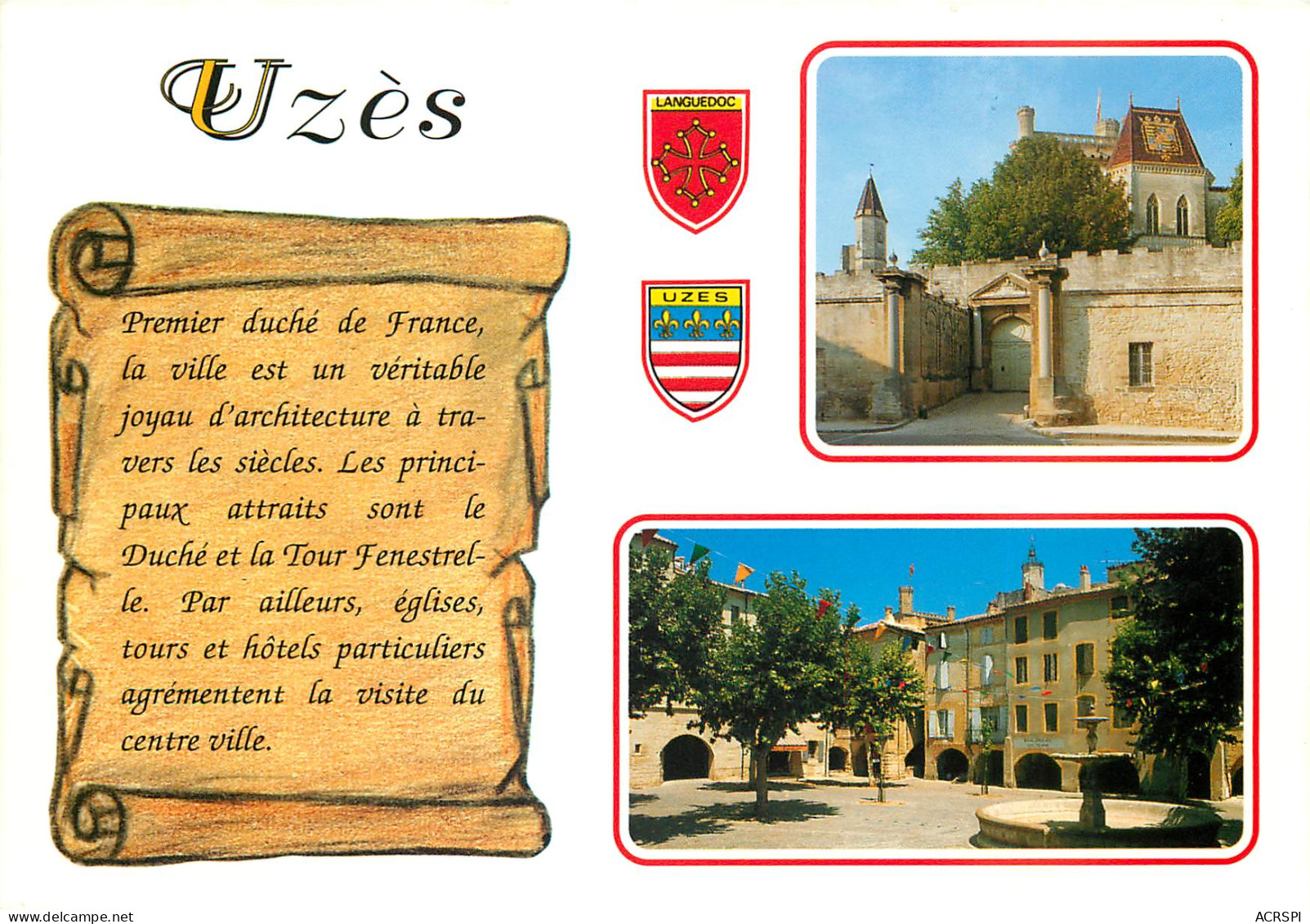 UZES Premier Duche De France Le Duche La Place Aux Herbes 13(scan Recto-verso) MD2531 - Uzès