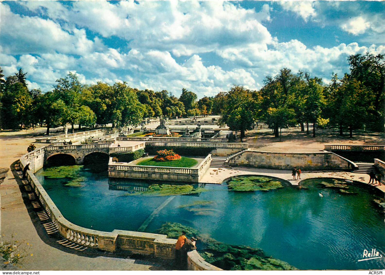 NIMES Le Jardin De La Fontaine Dessine Par L Ingenieur Militaire 20(scan Recto-verso) MD2531 - Nîmes