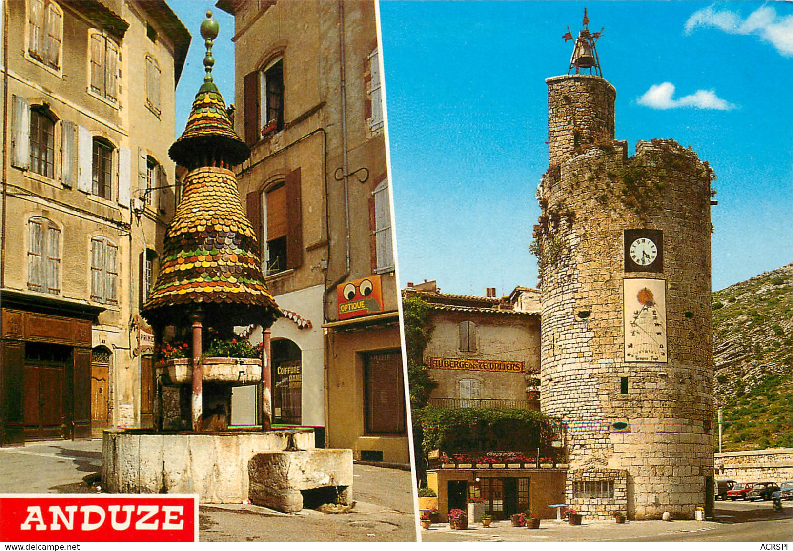 ANDUZE La Fontaine Pagode Et La Tour De L Horloge 27(scan Recto-verso) MD2532 - Anduze