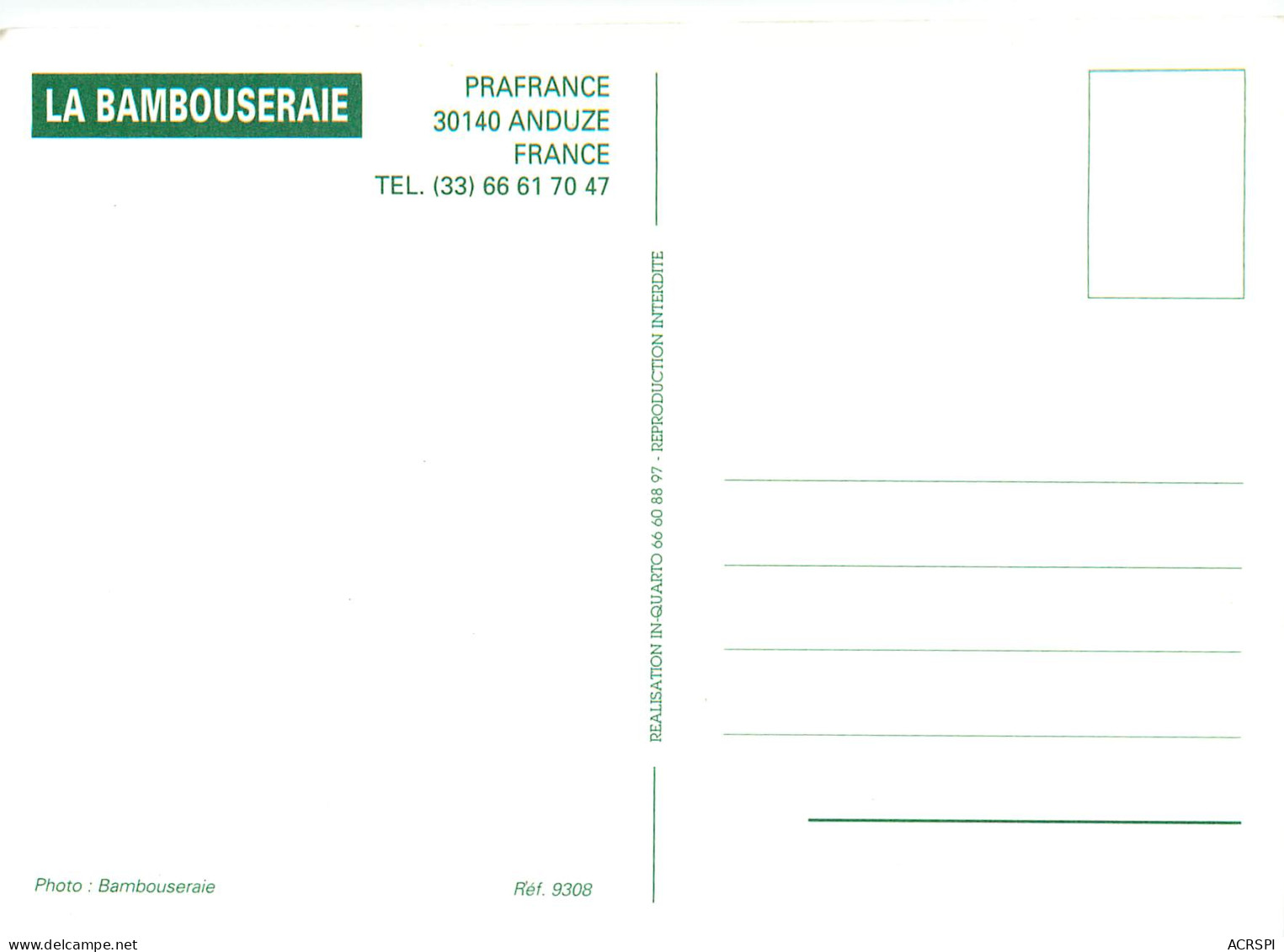ANDUZE La Bambouseraie 26(scan Recto-verso) MD2533 - Anduze