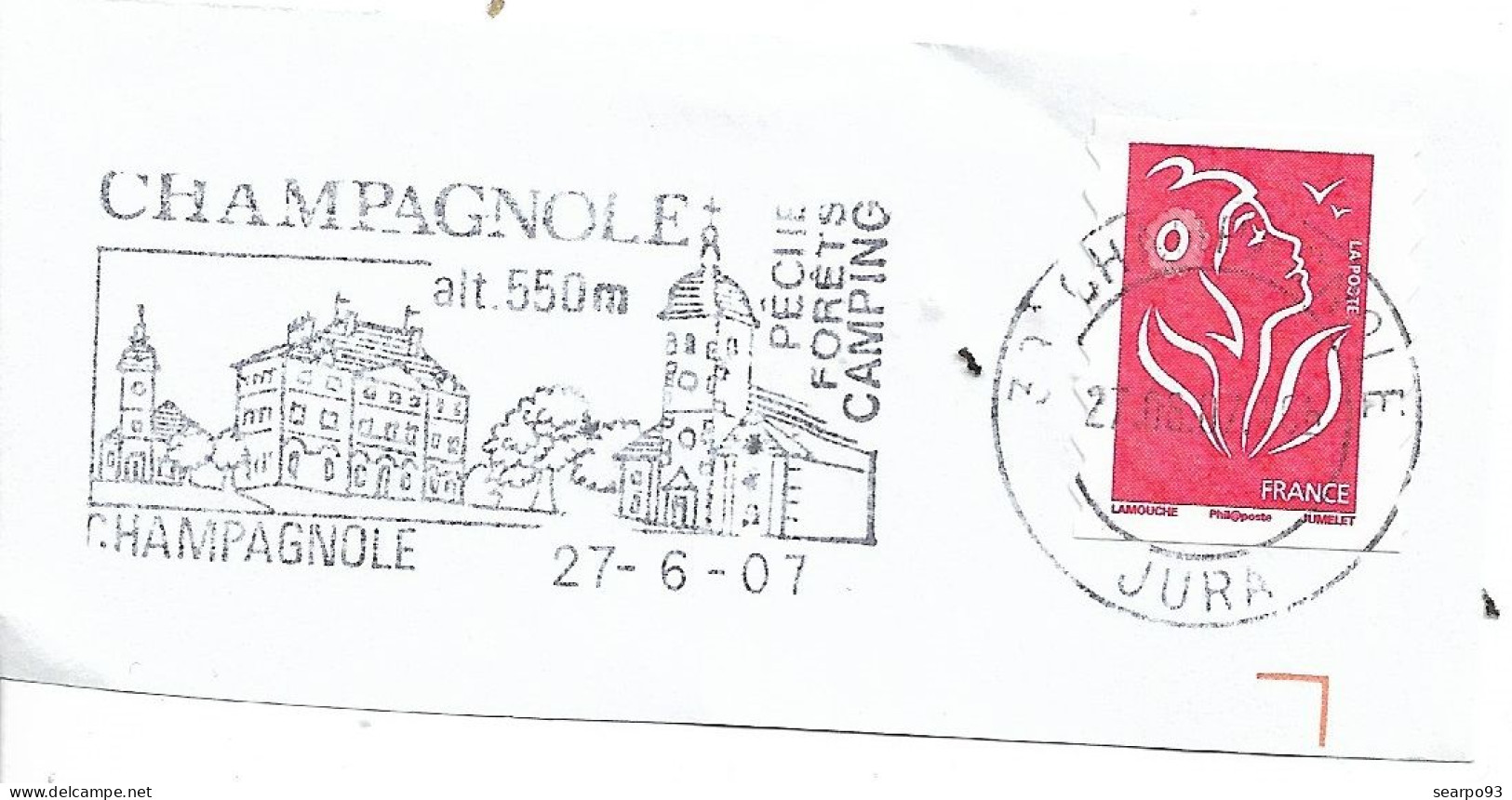 FRANCE. POSTMARK. LA CHAMPAGNOLE. 2007 - 1961-....