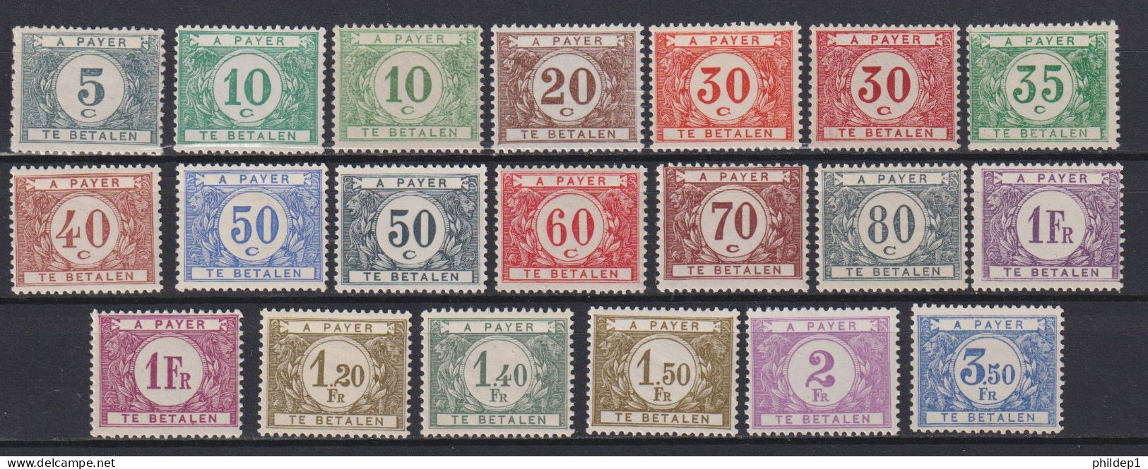 Belgique: COB N° TX32/48 **, MNH, Neuf(s). + 3 Variétés De Couleur TTB !!! (voir Les Scans !!!) - Briefmarken