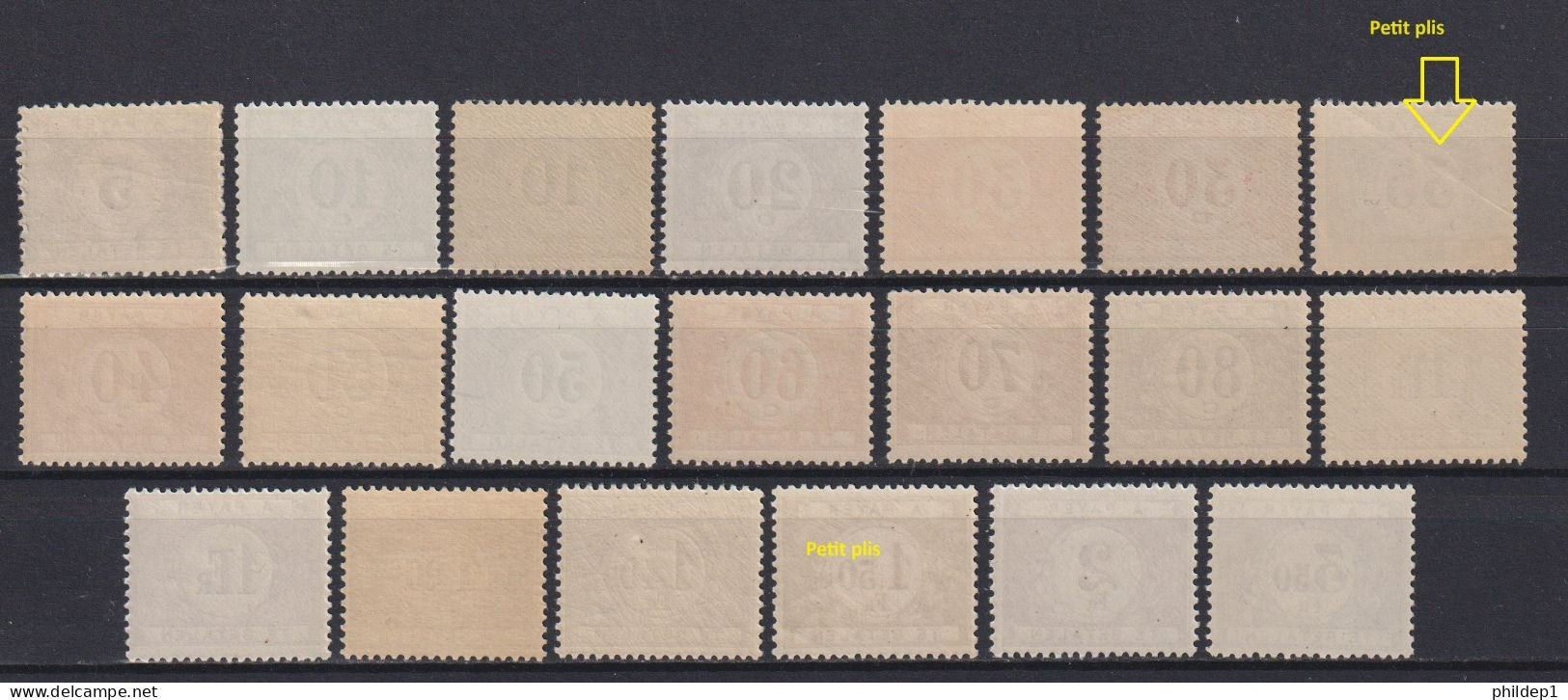 Belgique: COB N° TX32/48 **, MNH, Neuf(s). + 3 Variétés De Couleur TTB !!! (voir Les Scans !!!) - Briefmarken