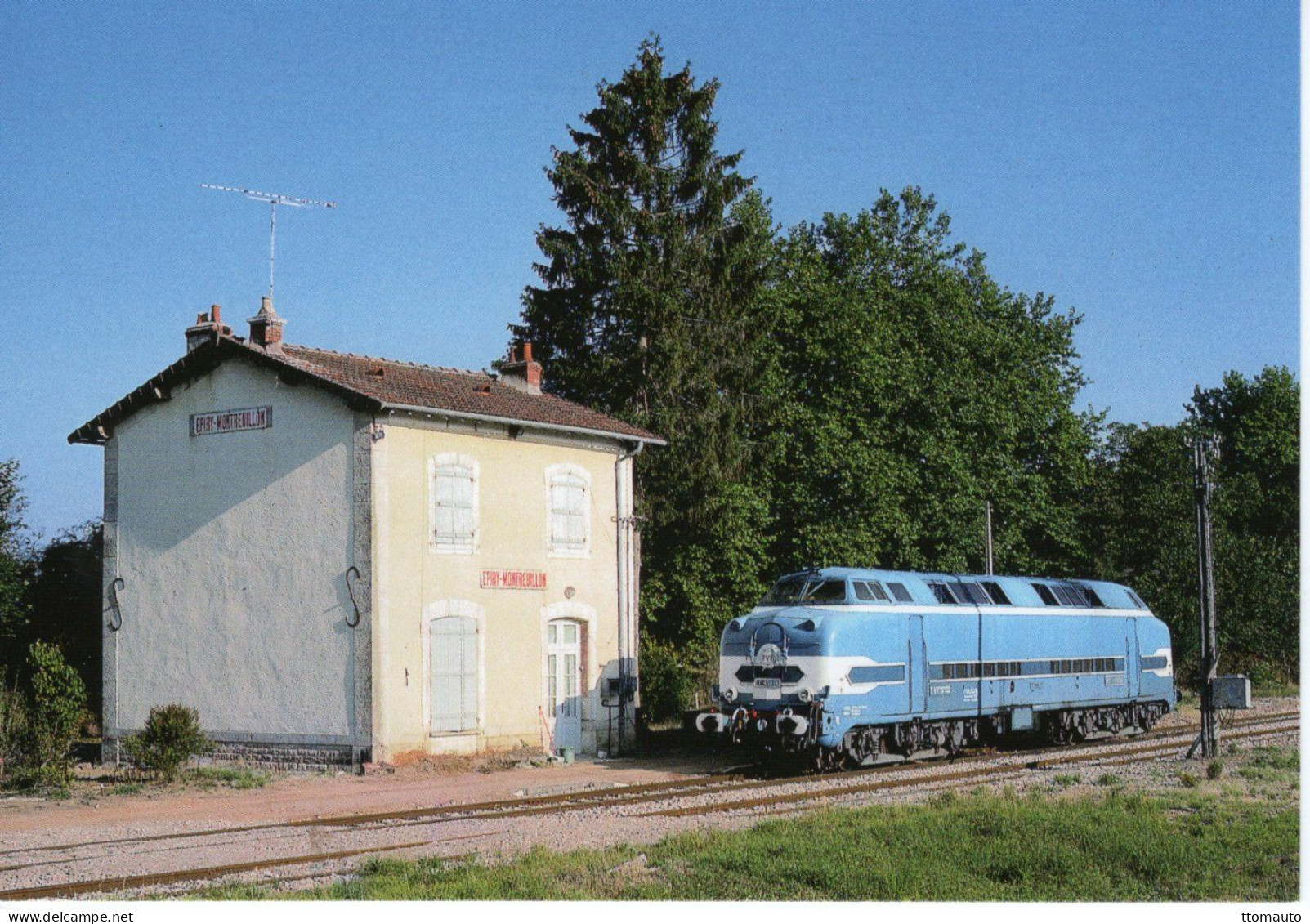 Manoeuvre D'un Train CC 65006 En Gare D'Epiry-Montreuillon (58) En 1996 _ CPM - Gares - Avec Trains