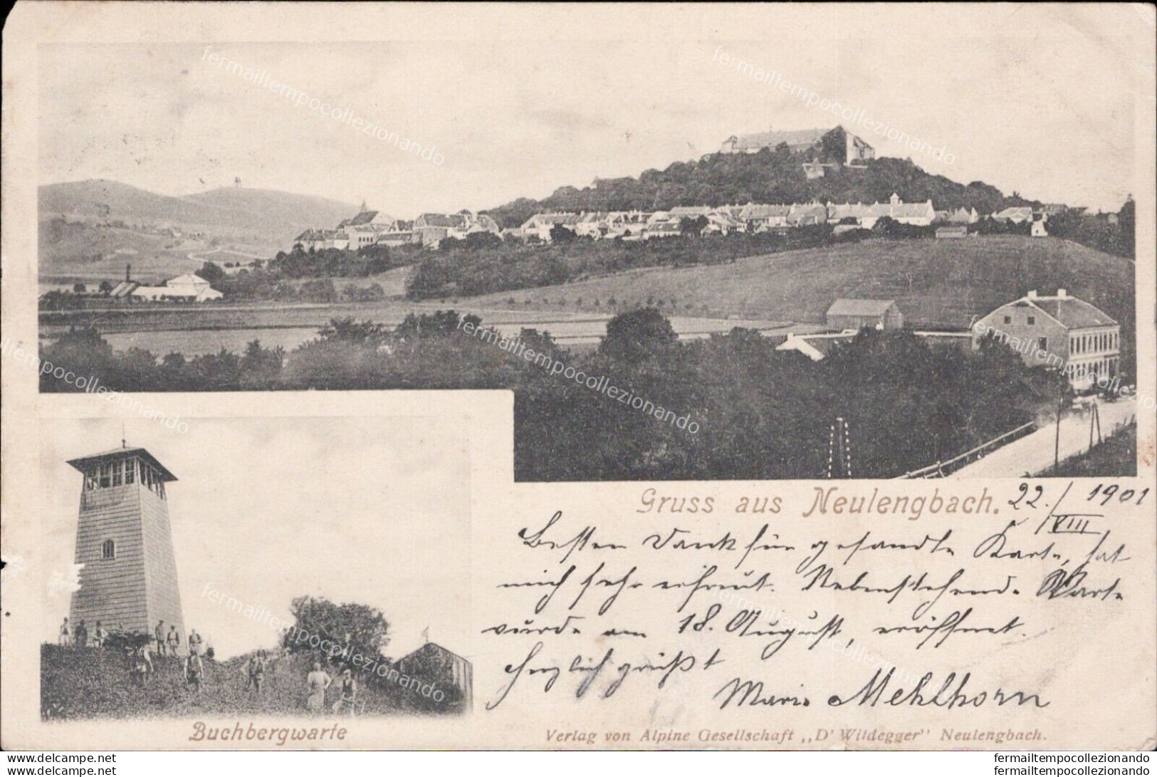 Ao105 Cartolina Gruss Aus Neulengbach 1901 - Autres & Non Classés