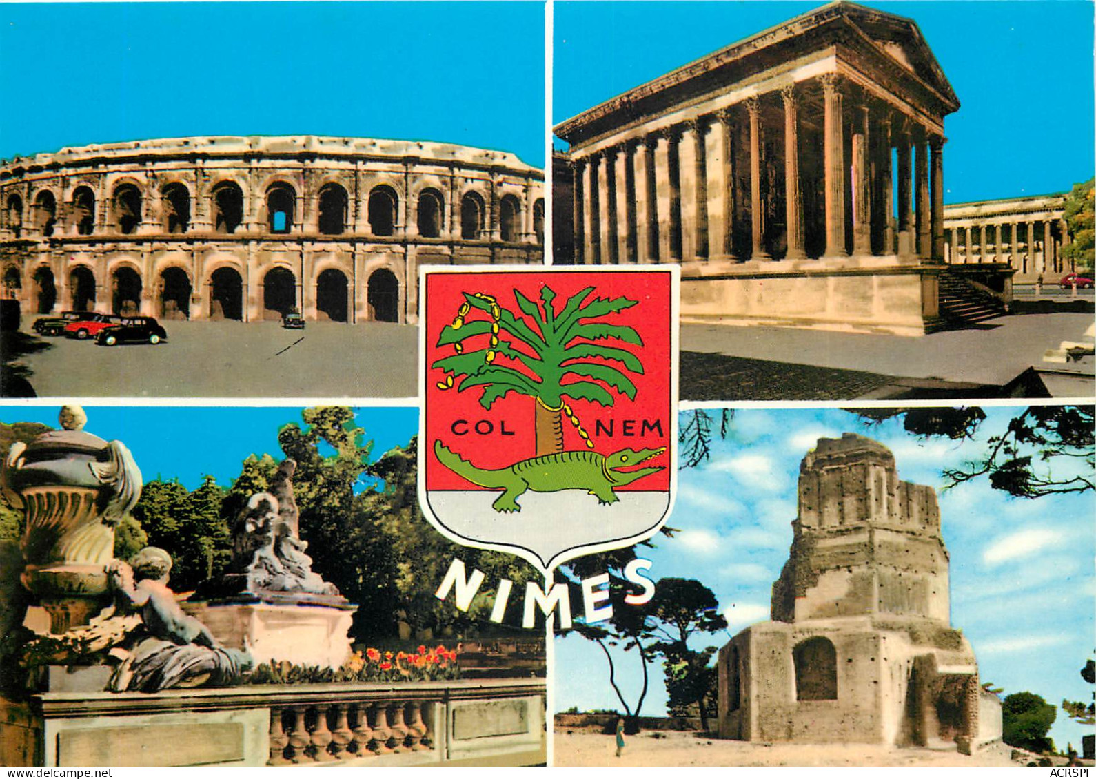 NIMES Les Arenes La Maison Carree Les Jardins La Fontaine 12(scan Recto-verso) MD2541 - Nîmes