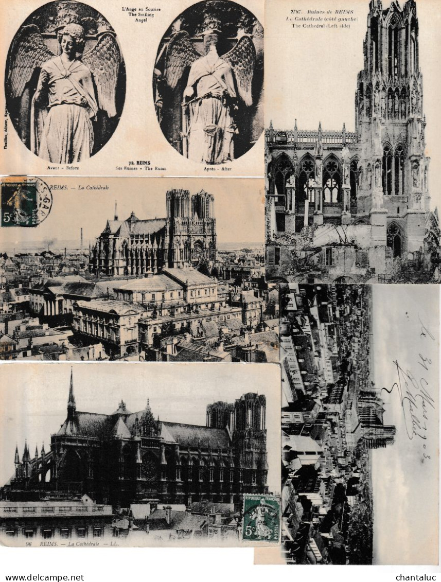 N  110 Lot 100 CPA Différentes De La Cathédrale De Reims - Monuments