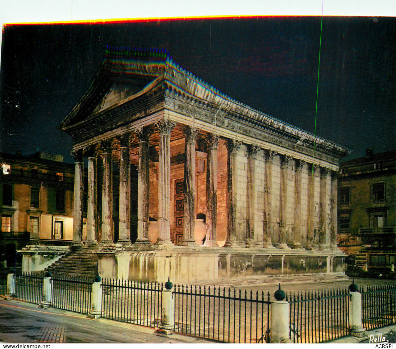 NIMES La Maison Carree La Nuit Temple Dedie A Caius Et Lucius 19(scan Recto-verso) MD2541 - Nîmes