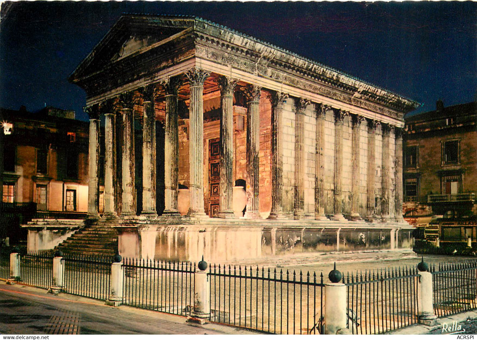 NIMES La Maison Carree La Nuit 16(scan Recto-verso) MD2542 - Nîmes