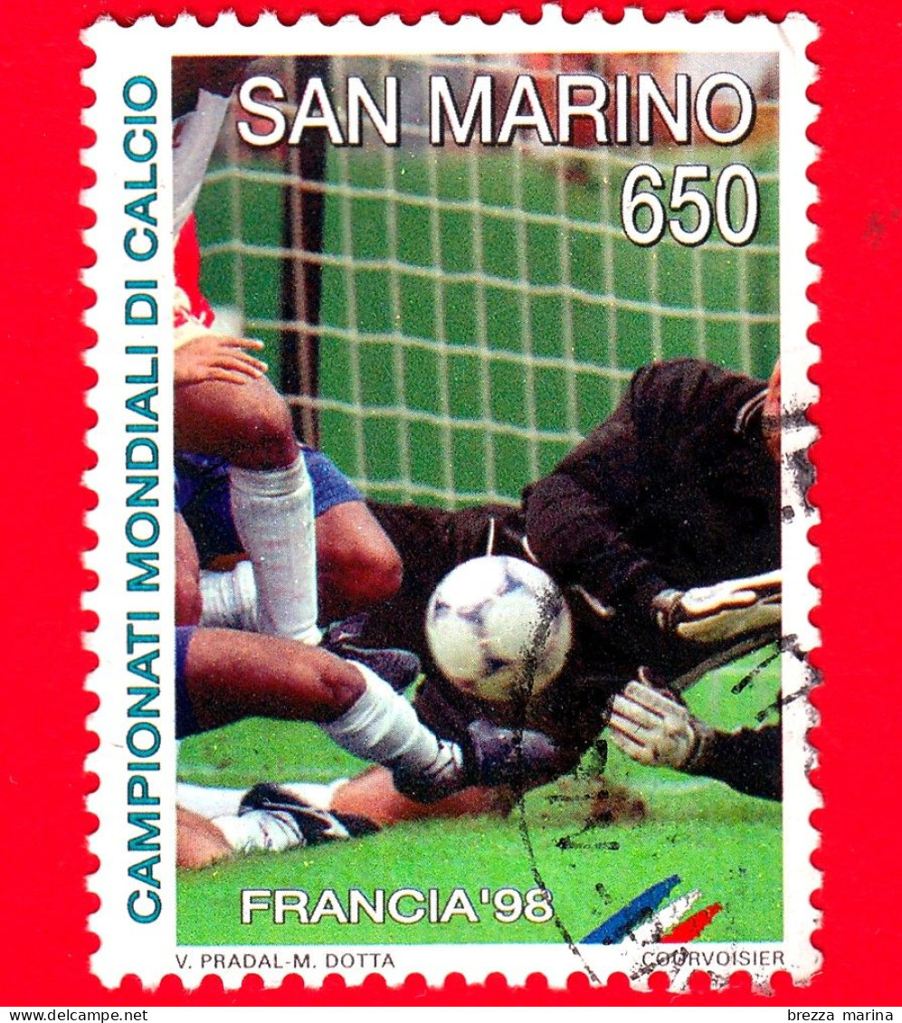 SAN MARINO - Usato - 1998 - Campionati Mondiali Di Calcio - Francia '98 - Azione Di Gioco - 650 - Usati