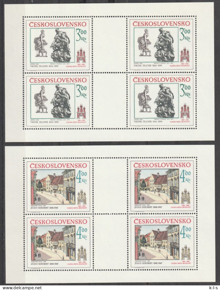 CSSR: 1983, Kleinbogen: Mi. Nr. 2733-34, Historische Motive Von Preßburg (Bratislava).  **/MNH - Blocks & Kleinbögen