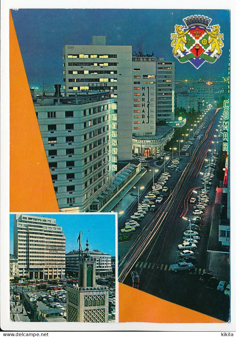 CPSM  10.5 X 15   Maroc Souvenir De CASABLANCA Et Armoiries De La Ville - Casablanca