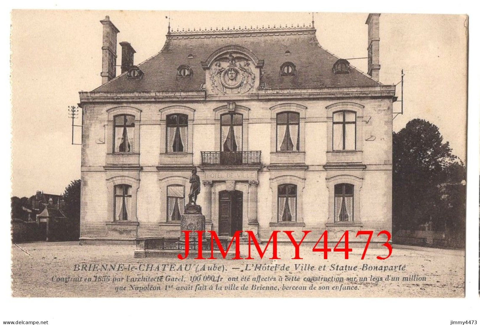 CPA - BRIENNE-le-CHÂTEAU - L'Hôtel De Ville Et Statue Bonaparte + Texte - Phot. Daniel Delboy Mirecourt - Bar-sur-Aube