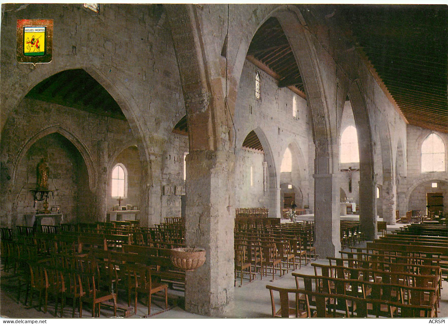 AIGUES MORTES Nef De L Eglise De Notre Dame Des Sablons 16(scan Recto-verso) MD2548 - Aigues-Mortes