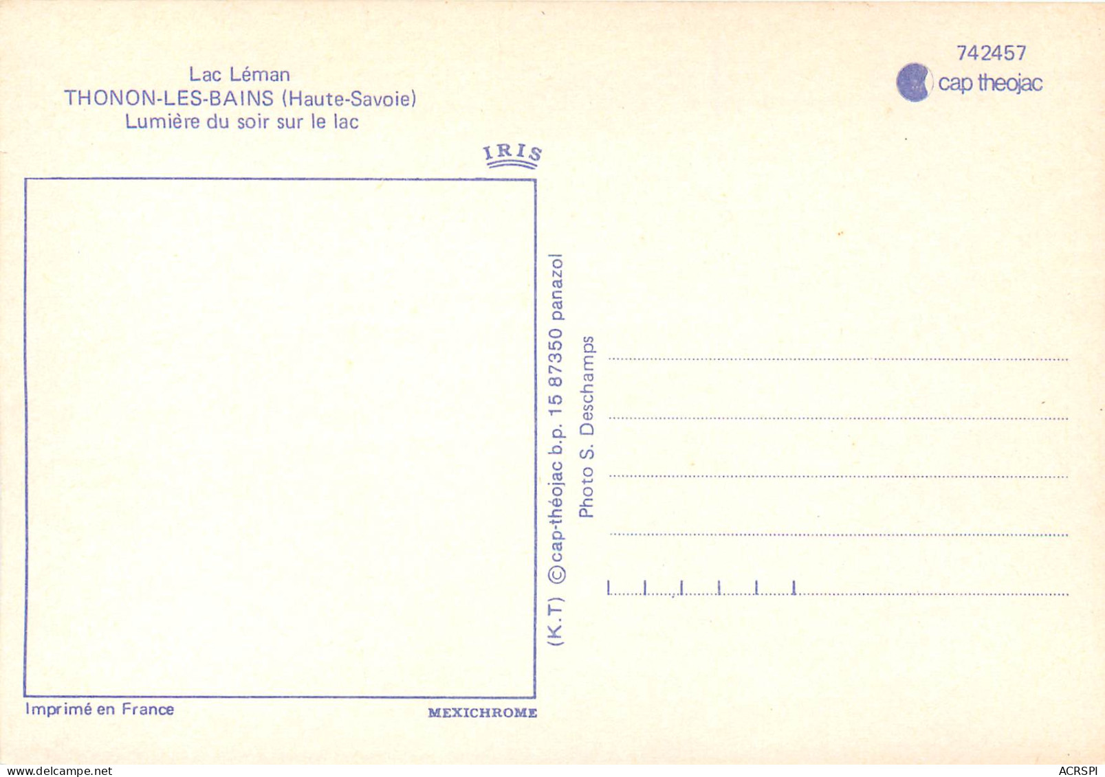 THONON LES BAINS Lumiere Du Soir Sur Le Lac Lac Leman 3(scan Recto-verso) MD2549 - Thonon-les-Bains