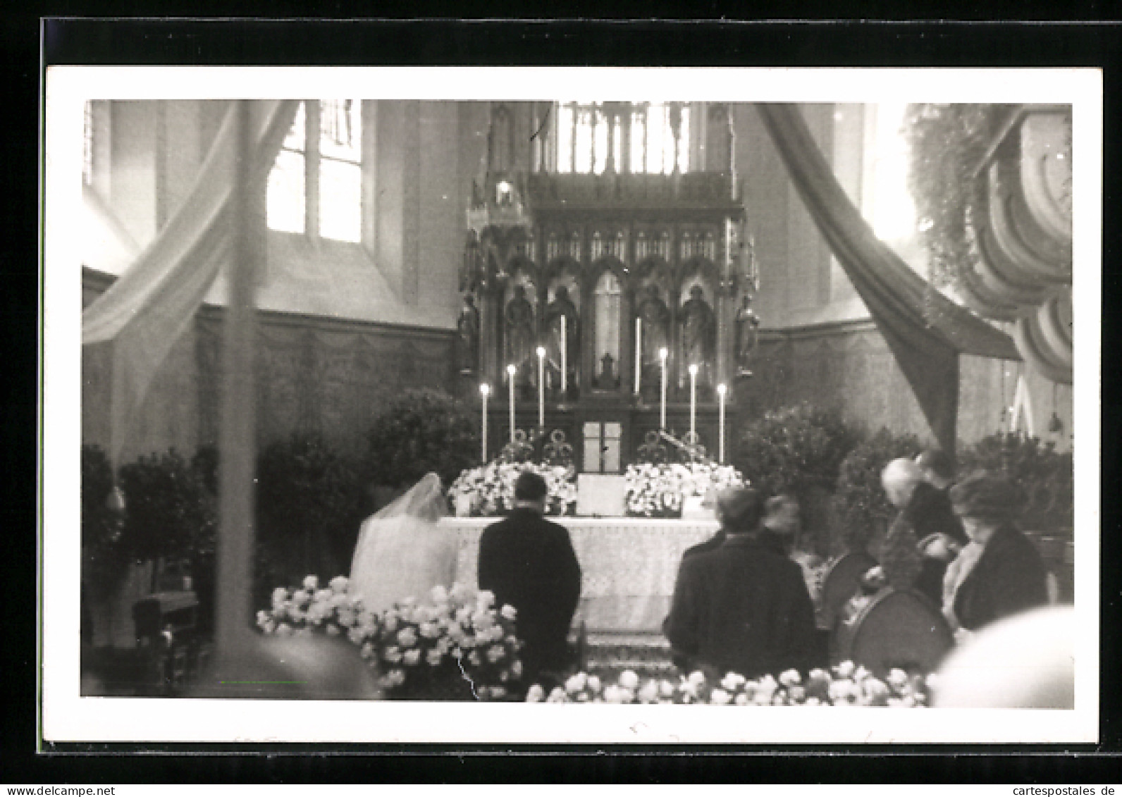 AK Hochzeitspaar Fürst Franz Josef II. Und Fürstin Gina 1943 Vor Dem Traualtar  - Liechtenstein