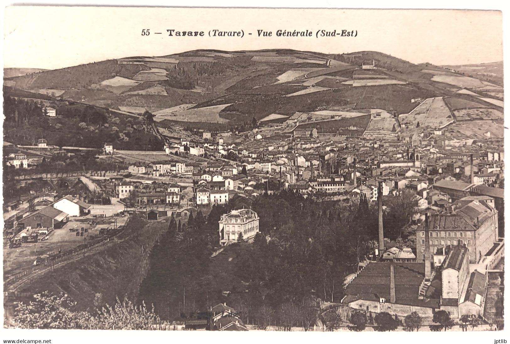 CPA Carte Postale / 69 Rhône, Tarare / B. F. (Berthaud Frères), Lux - 55 / Vue Générale (Sud-Est). - Tarare