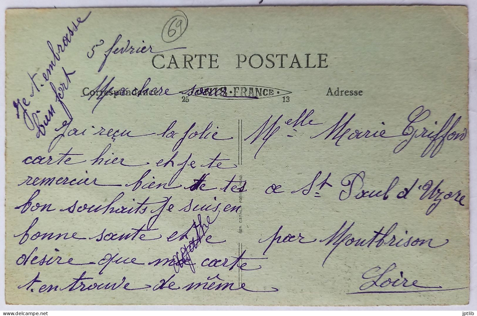 CPA Carte Postale / 69 Rhône, Tarare / B. F. (Berthaud Frères), Lux - 55 / Vue Générale (Sud-Est). - Tarare