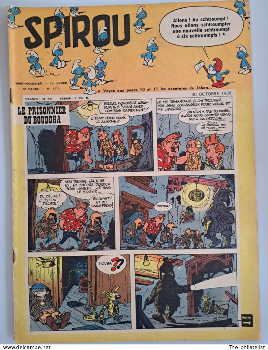 Spirou 1072 Du 30 Octobre 1958 - Spirou Magazine