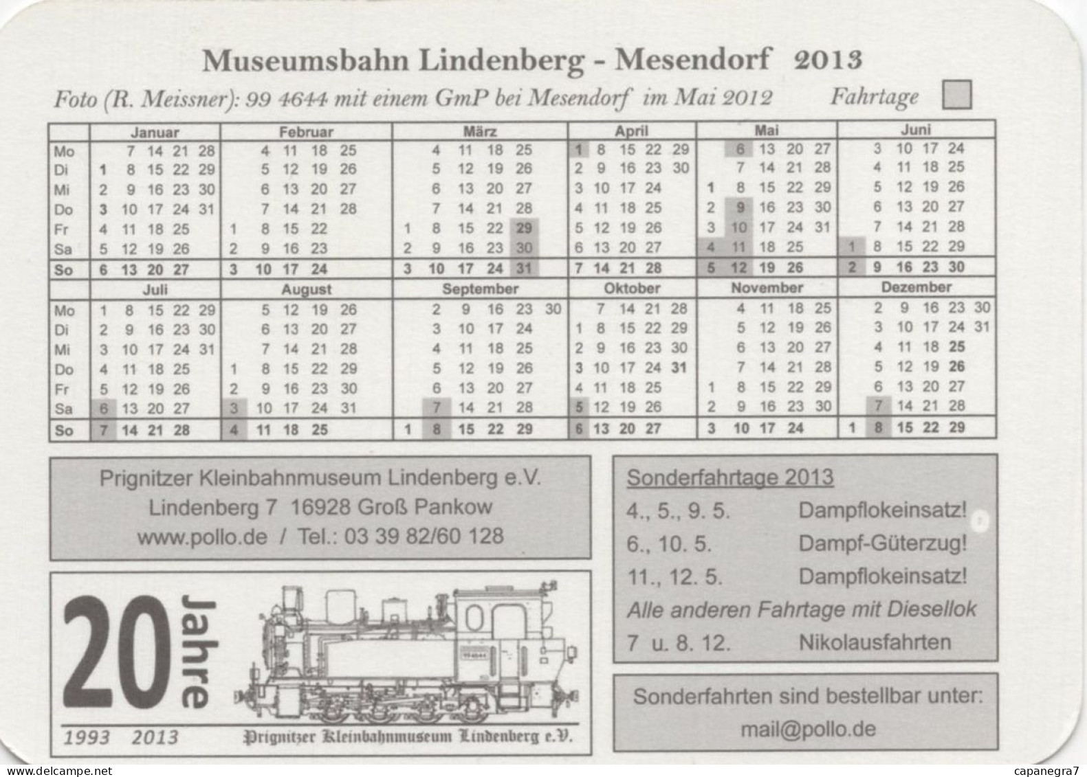 Steam Train, Locomotive, Museum Lindenberg – Mesendorf, Germany 2013 - Kleinformat : 2001-...