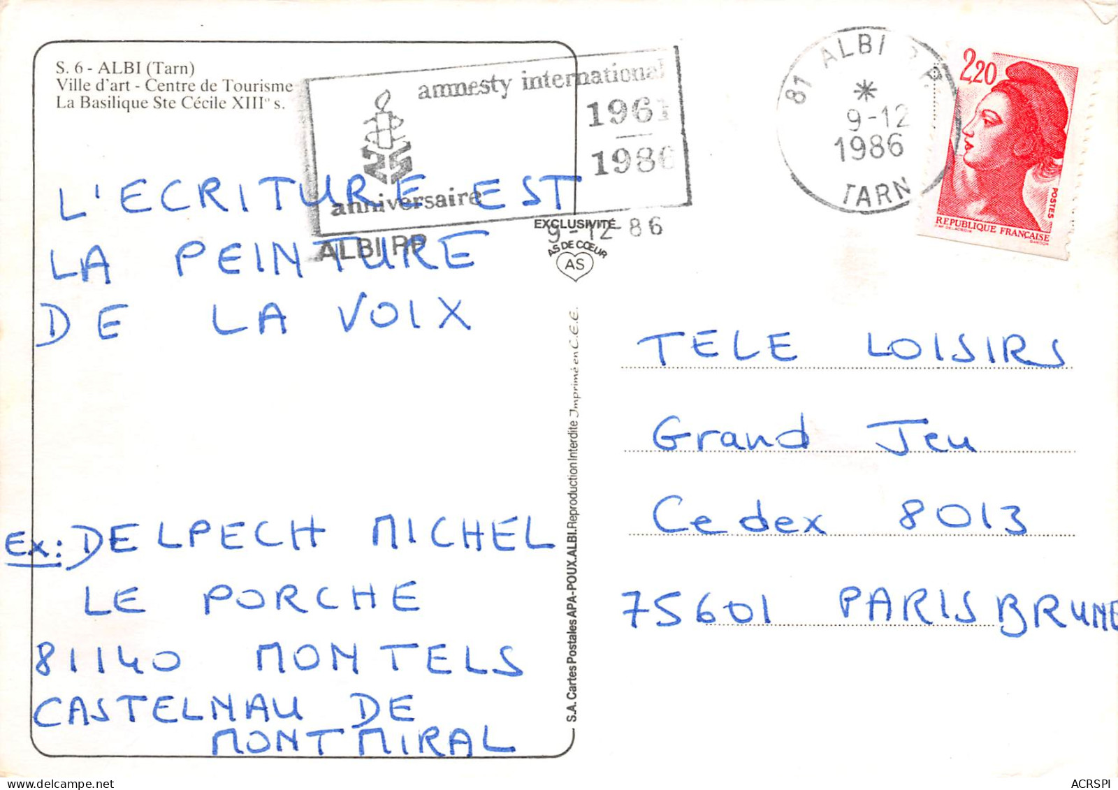 ALBI  Une Pensée  26  (scan Recto Verso)MD2552TER - Albi