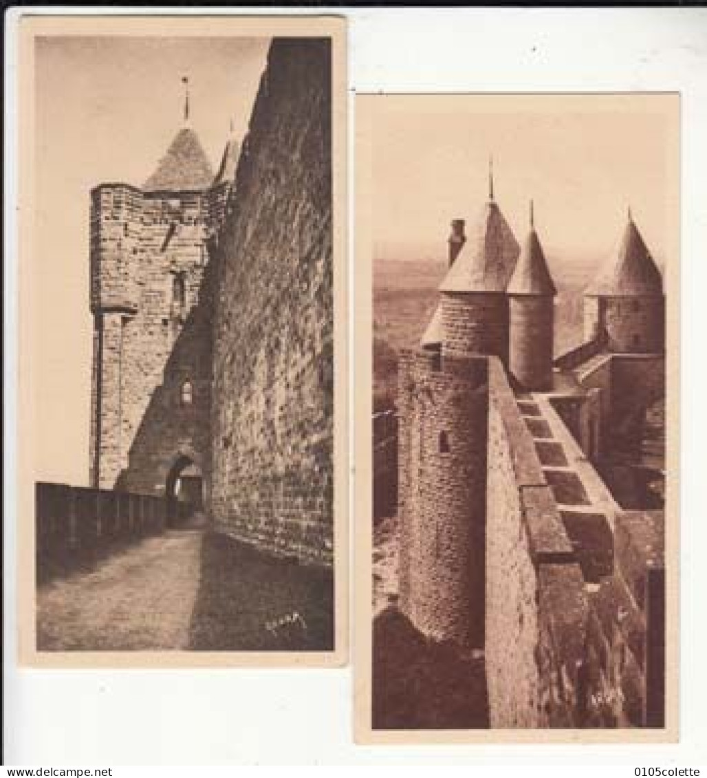 2 Cartes Format 15X7.5  France 11 - Carcasonne - La Tour De Mipadre Et Carrée De L'Evéque  -  PRIX FIXE - ( Cd073) - Carcassonne