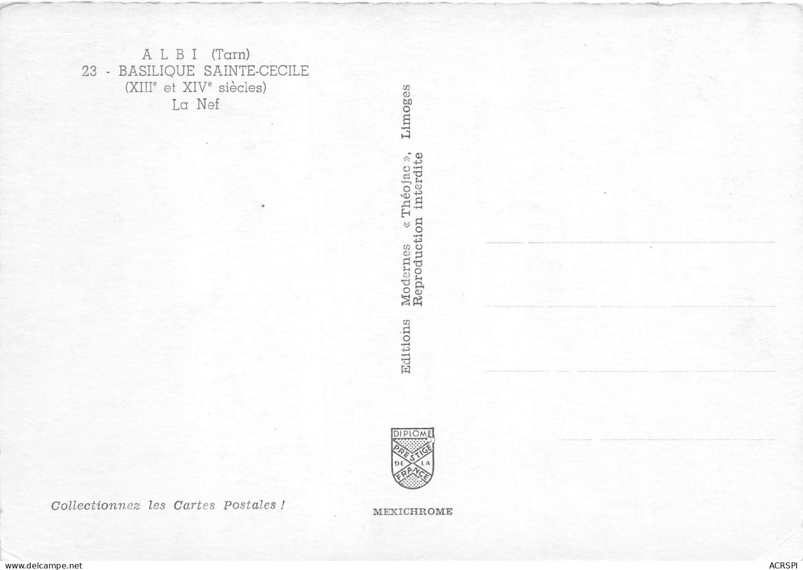 ALBI  La Nef De La Basilique  8 (scan Recto Verso)MD2552UND - Albi