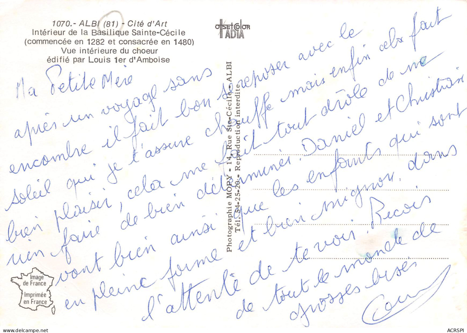 ALBI  Interieur De La Basilique  9 (scan Recto Verso)MD2552UND - Albi