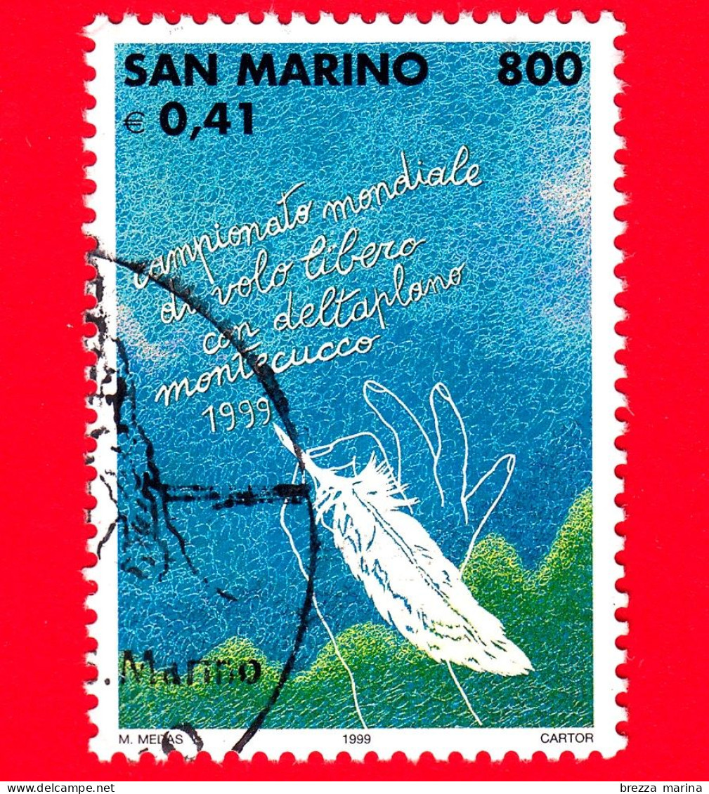 SAN MARINO - Usato - 1999 - Campionato Mondiale Di Volo Libero Con Deltaplano - Piuma - 800 L. - 0,41 - Gebruikt