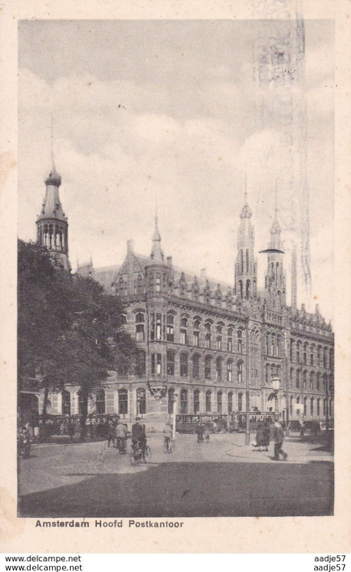 Netherlands Pays Bas Amsterdam Tramway Hoofd Postkantoor 1938 - Tranvía