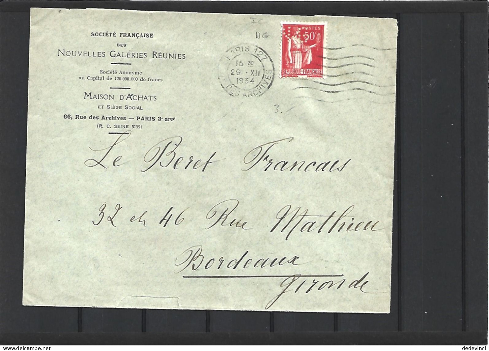 Nouvelles Galeries Réunies - Lettres & Documents