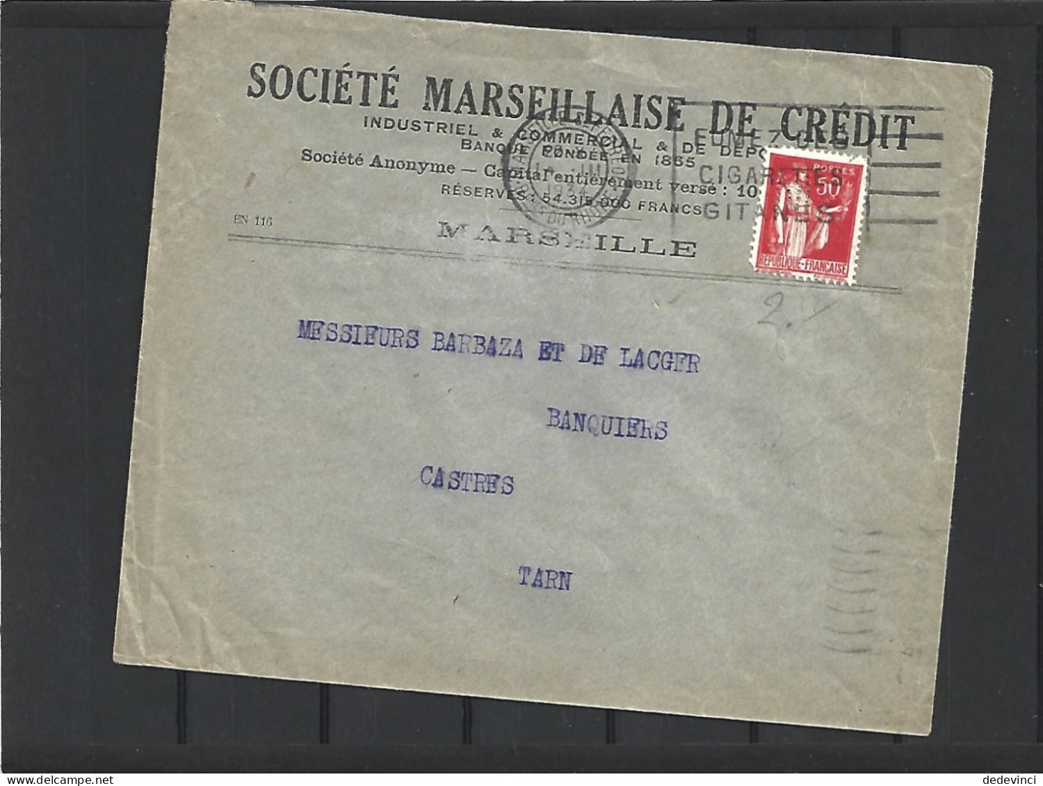 Société Marseillaise De Crédit - Cartas & Documentos