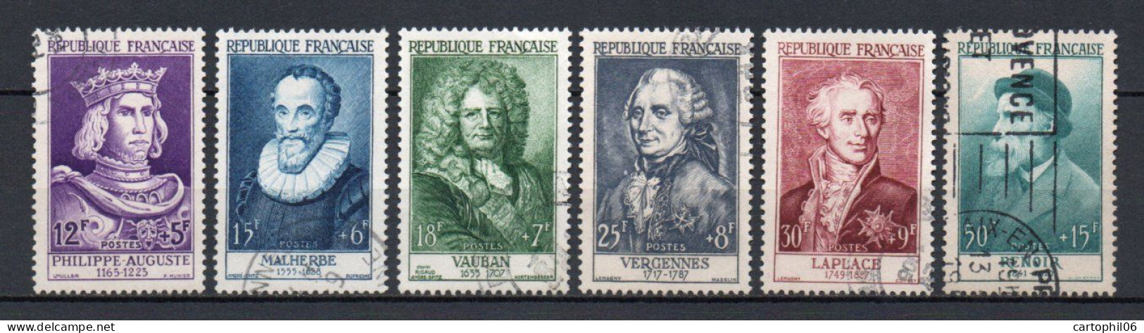 - FRANCE N° 1027/32 Oblitérés - Série Célébrités 1955 (6 Timbres) - Cote 140,00 € - - Used Stamps