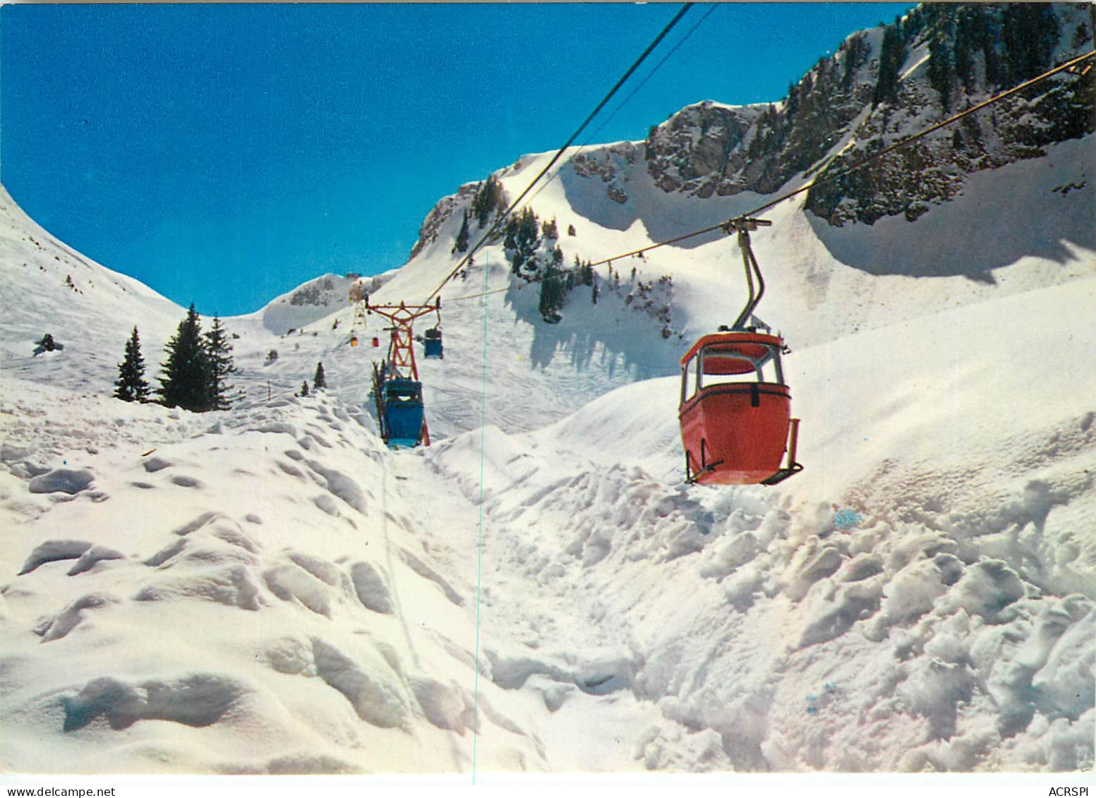 CHATEL  Depart Du Deuxieme Troncon Du Telecabine Du LINGA Au Fond Les Pistes 24(scan Recto-verso) MD2565 - Châtel