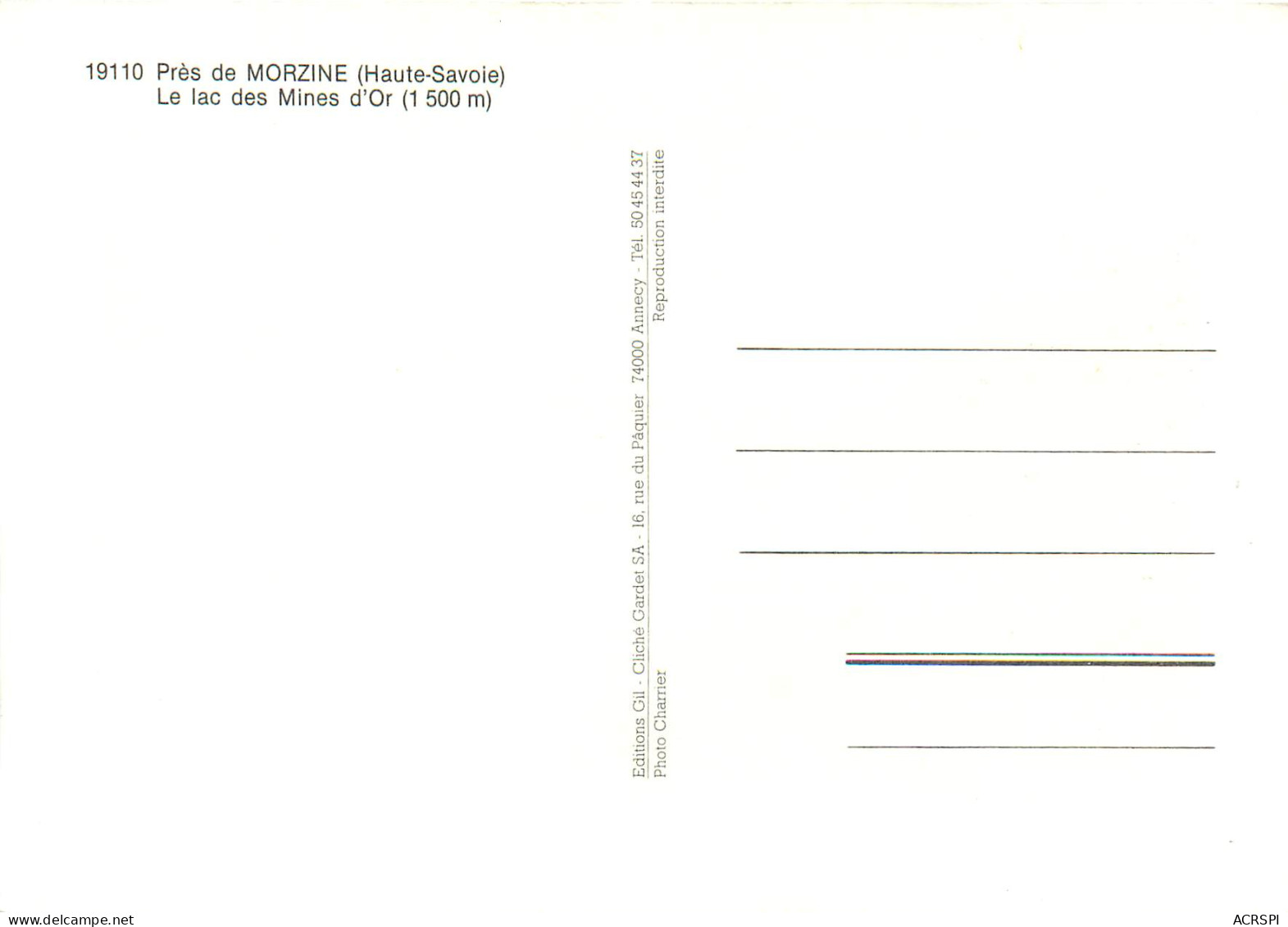 MORZINE Le Lac Des Mines D Or 2(scan Recto-verso) MD2567 - Morzine