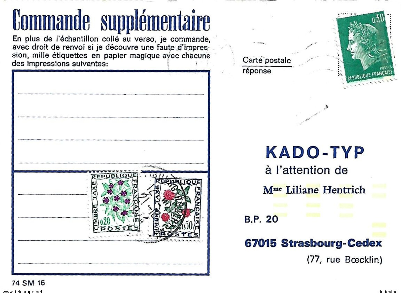 Carte Taxée Avec Belle Marque D'indexation - 1961-....