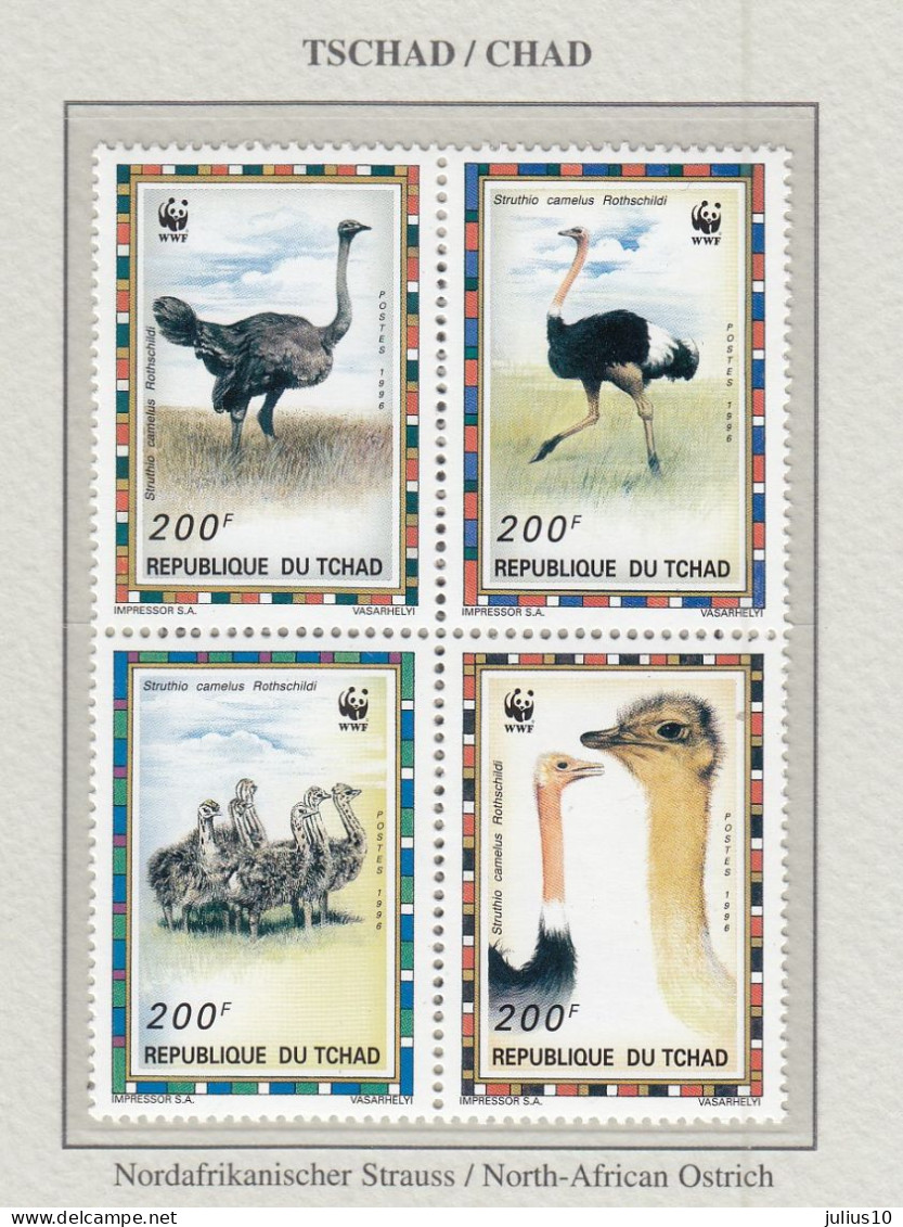 CHAD 1996 WWF Birds Mi 1370 - 1373 MNH Fauna 554 - Otros & Sin Clasificación