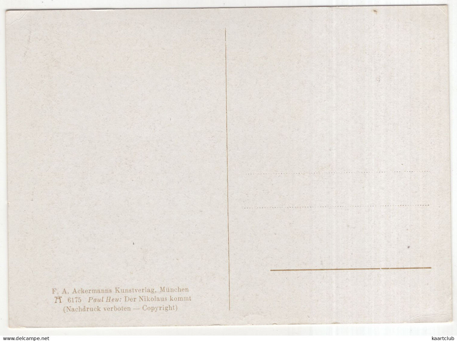 'Der Nikolaus Kommt' - Paul Heu -  (Deutschland) - F.A. Ackermanns Kunstverlag, München 6175 - Sinterklaas
