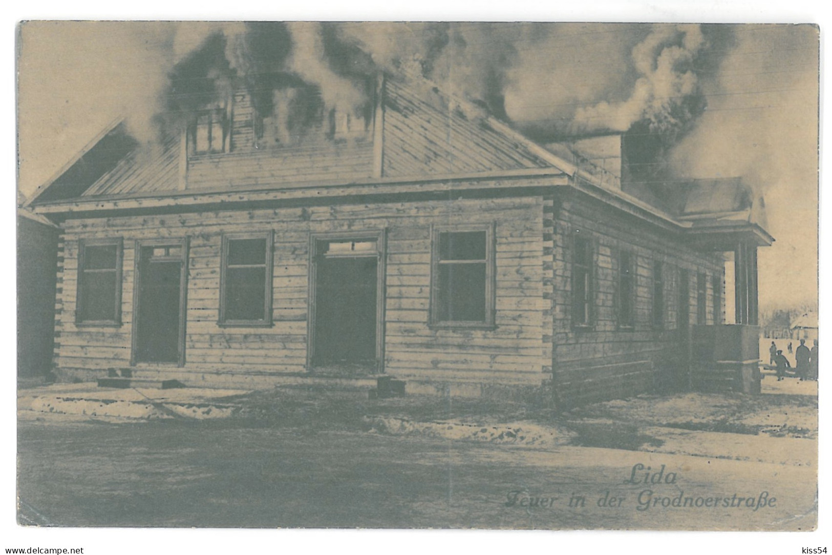 BL 32 - 14637 LIDA, House In Fire, Belarus - Old Postcard, CENSOR - Used - 1916 - Wit-Rusland