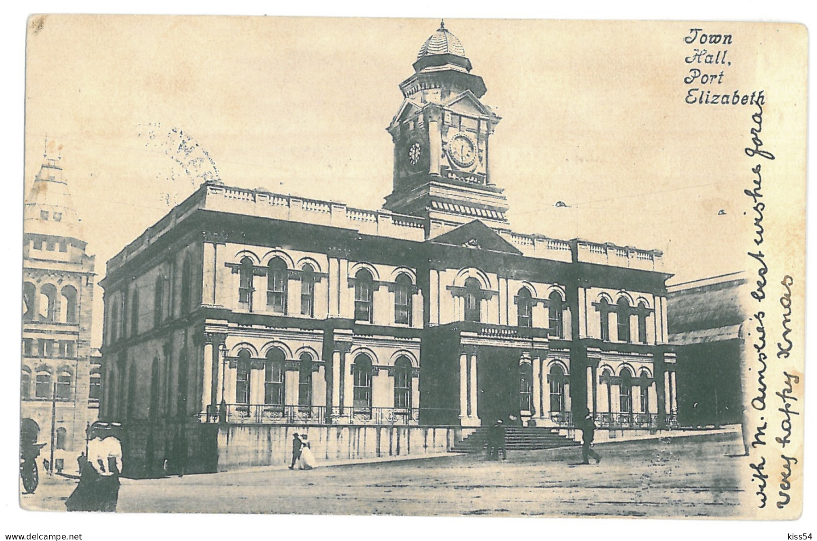 A 100 - 12078 PORT ELIZABETH, Town Hall - Old Postcard - Used - 1906 - Afrique Du Sud