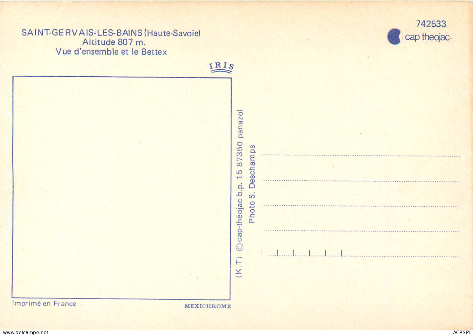 SAINT GERVAIS LES BAINS Vue D Ensemble Et Le Bettex 22(scan Recto-verso) MD2579 - Saint-Gervais-les-Bains