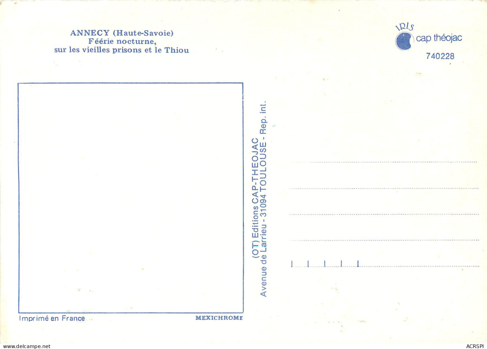 Annecy Feerie Nocturne Sur Les Vieilles Prisons Et Le Thiou 24(scan Recto-verso) MD2579 - Annecy