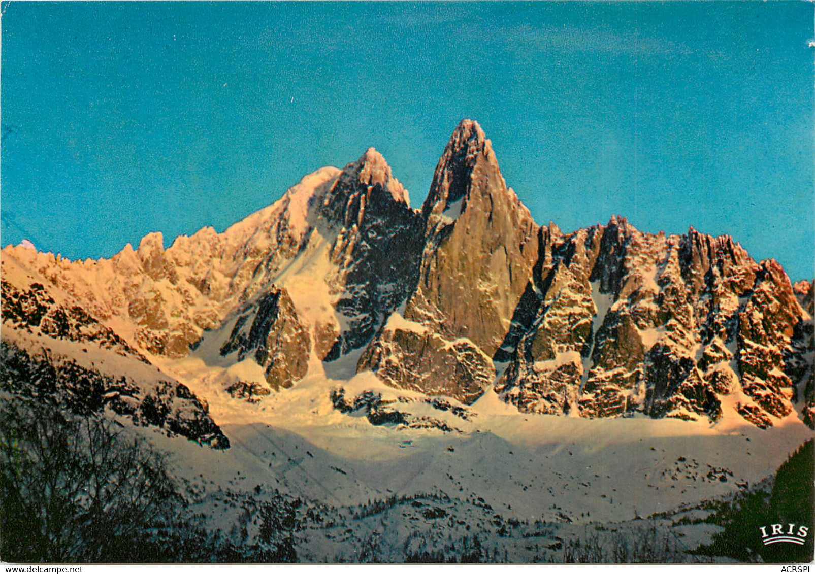 CHAMONIX Mont Blanc Coucher De Soleil Sur Les Drus 3(scan Recto-verso) MD2580 - Chamonix-Mont-Blanc