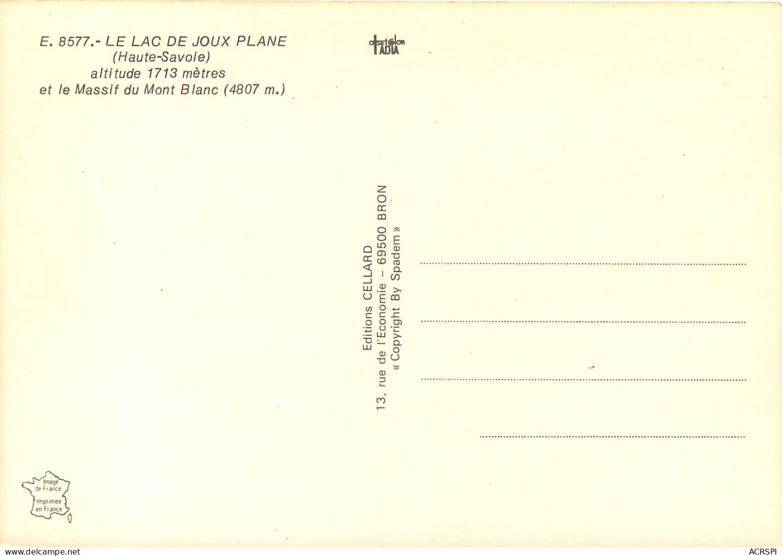 LE LAC DE JOUX PLANE Et Le Massif Du Mont Blanc 4(scan Recto-verso) MD2580 - Autres & Non Classés