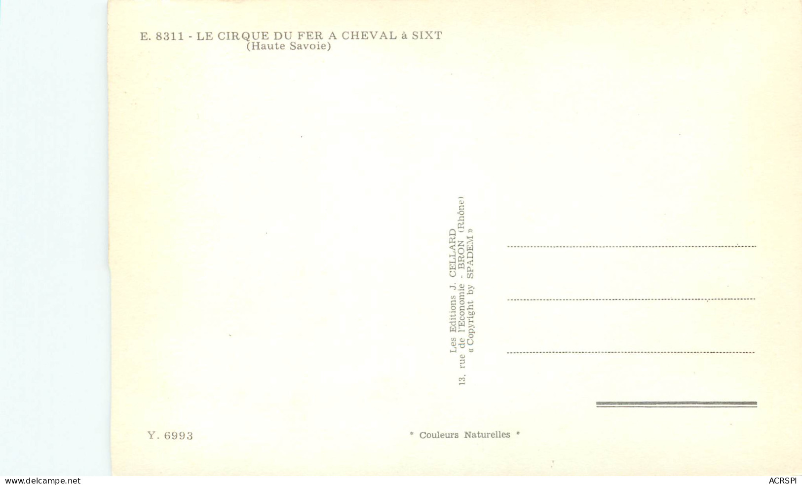 LE CIRQUE DU FER A CHEVAL A SIXT 27(scan Recto-verso) MD2582 - Sixt-Fer-à-Cheval